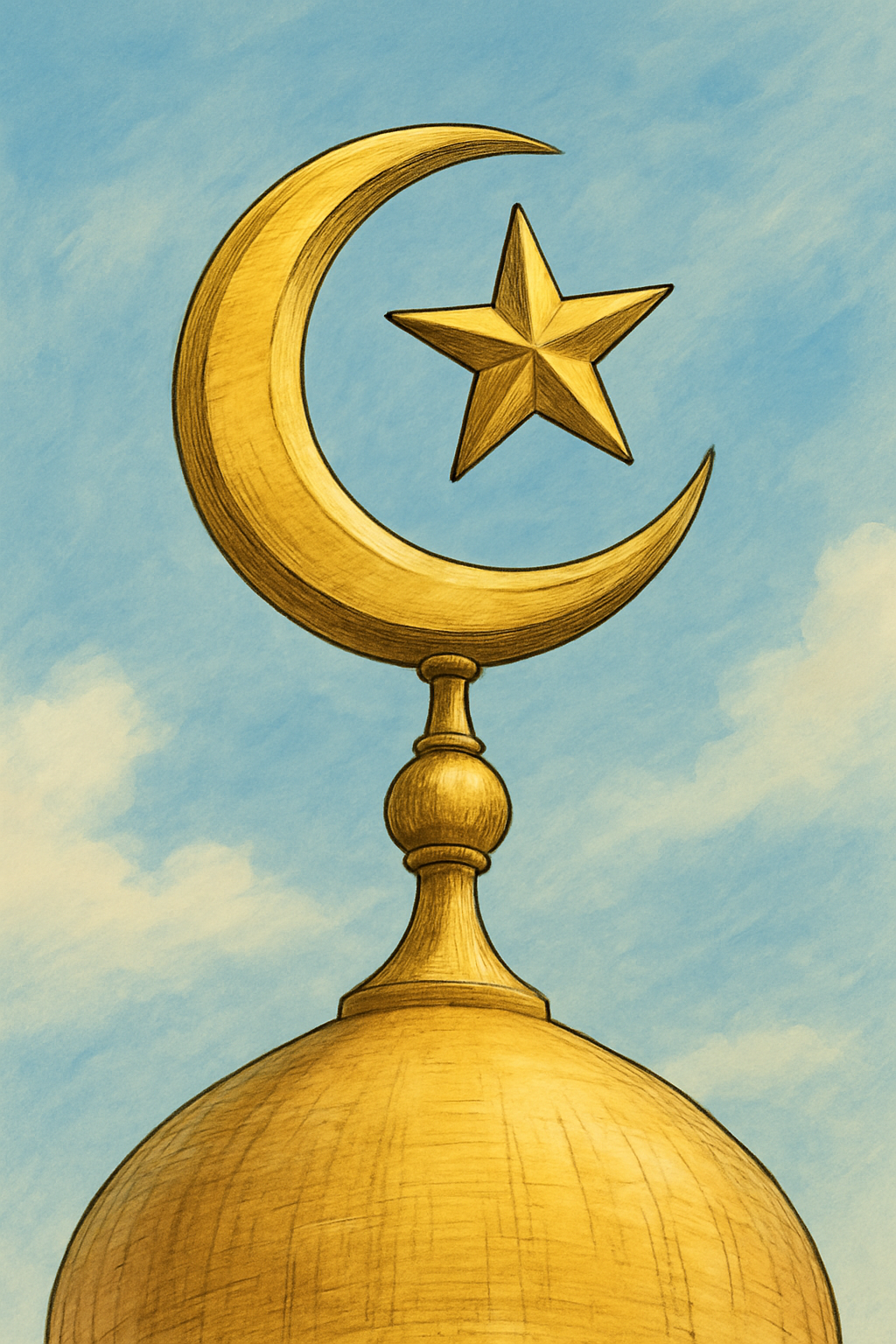 Gambar Masjid Ada Bulan Bintang