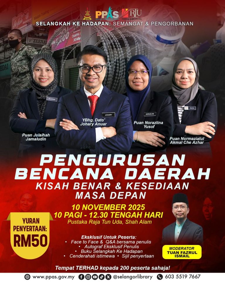 Poster Program Meet & Greet: Penulis Buku Pengurusan Bencana Daerah - Kisah Benar