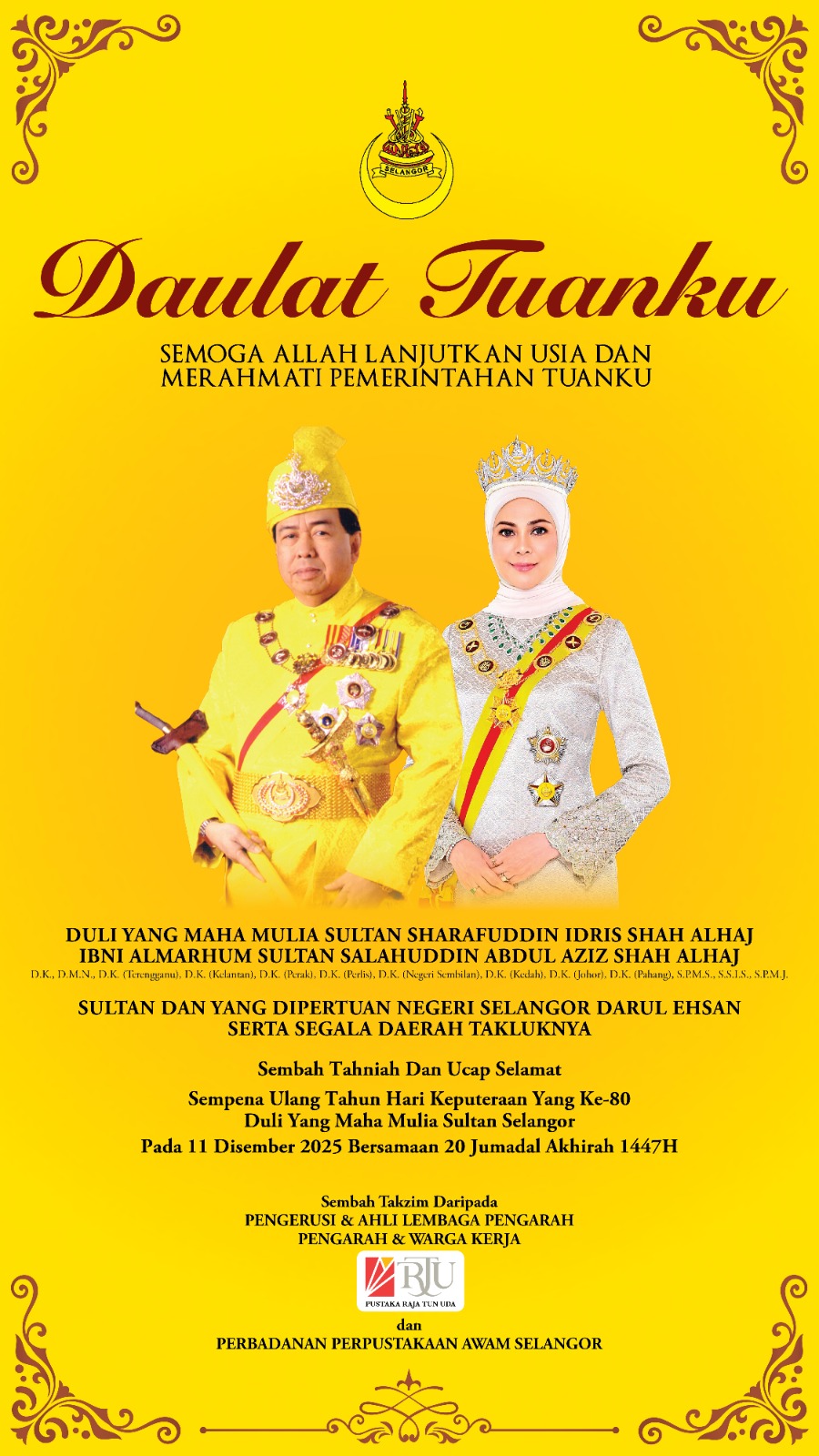 Poster A4 Size Keputeraan Sultan Selangor