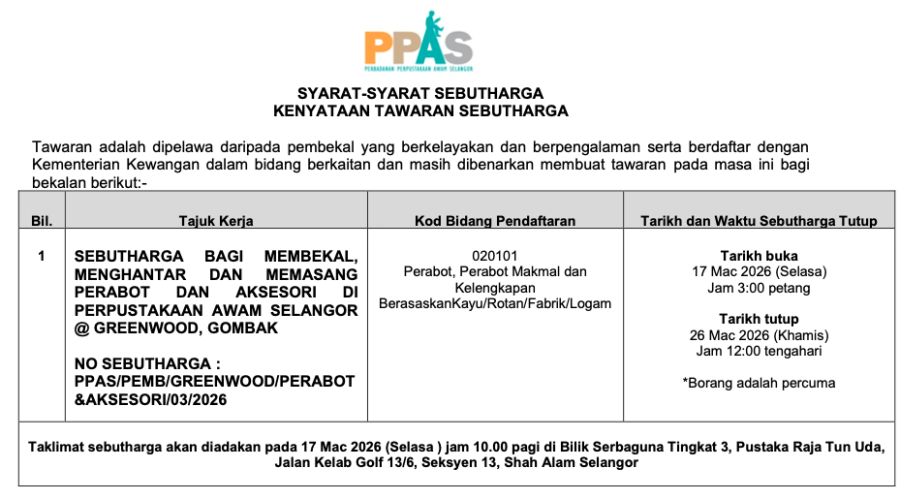 SEBUTHARGA MEMBEKAL, MENGHANTAR DAN MEMASANG PERABOT DAN AKSESORI DI PPAS GREENWOOD