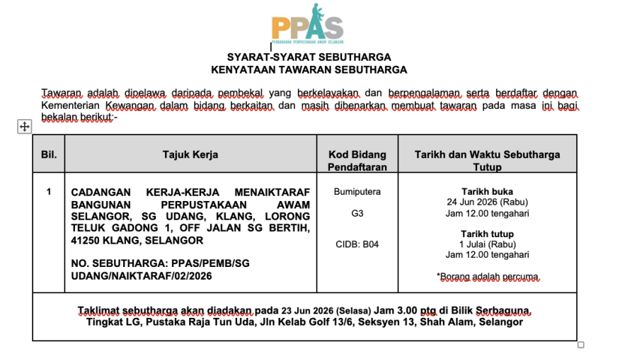 Sebutharga Menaiktaraf PPAS Sg Udang