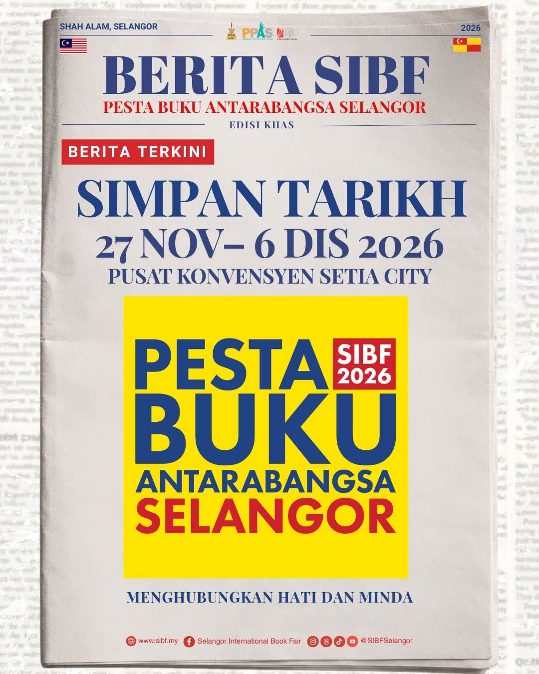 Poster Pesta Buku Antarabangsa Selangor SIBF 2026
