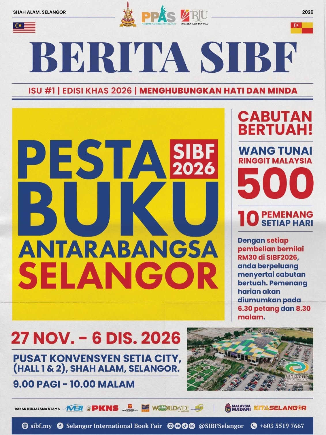 Poster Pesta Buku Antarabangsa Selangor SIBF 2026